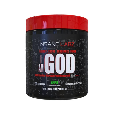 Insane Labz I AM God Pre Workout 25 Servings Apple Flavor