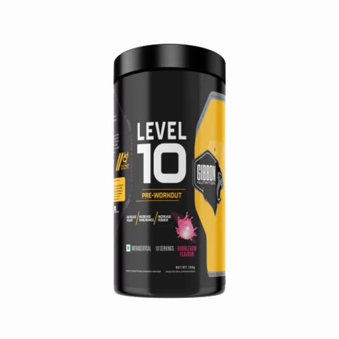 Gibbon Level 10 Pre Workout 25 Servings Bubblegum Flavor