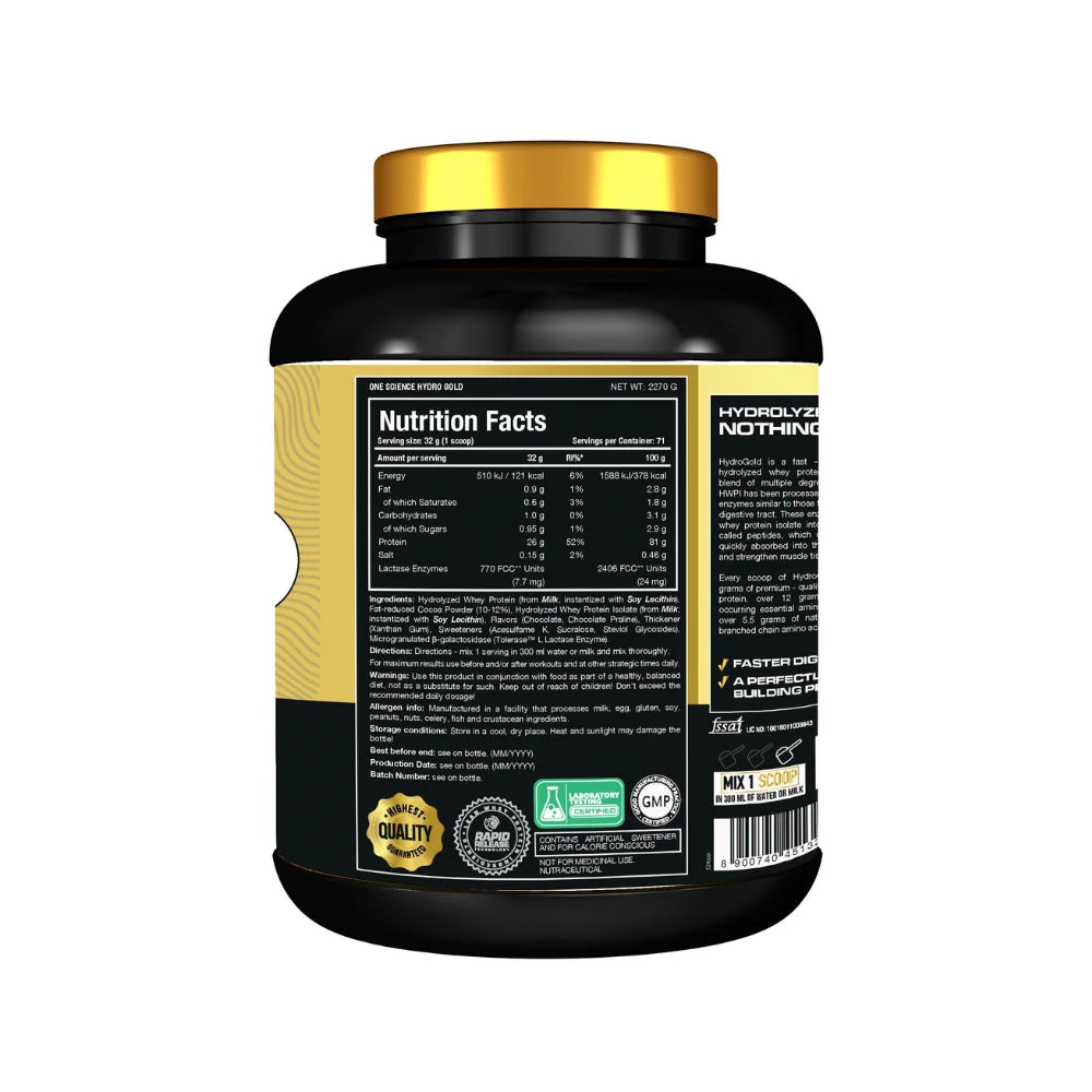 One Science Hydro Gold Hydrolyzed 5 Lb + Free One Science Micronized Creatine