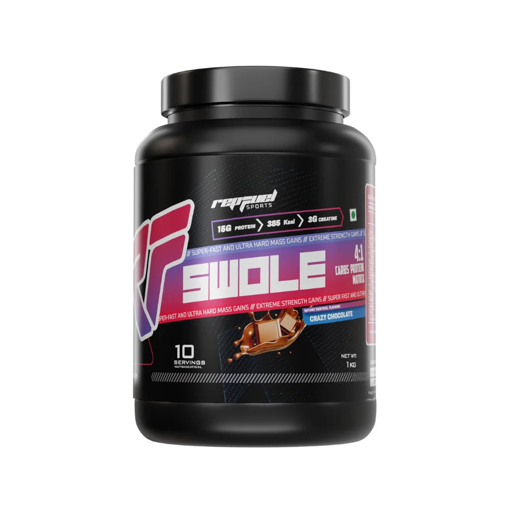 Repfuel Sports Swole Mass Gainer 1Kg, Crazy Chocolate 