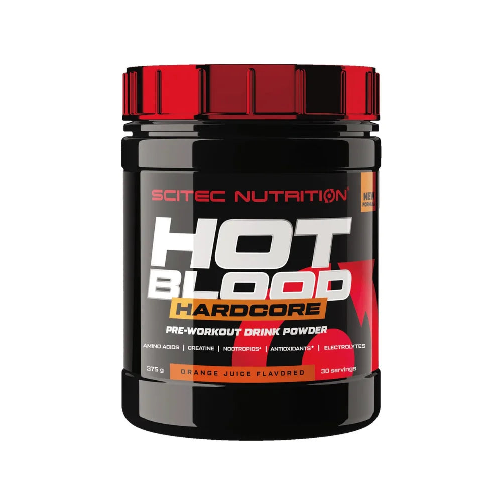 Scitec Hot Blood Hardcore Pre Workout 30 Servings Orange Juice Flavor