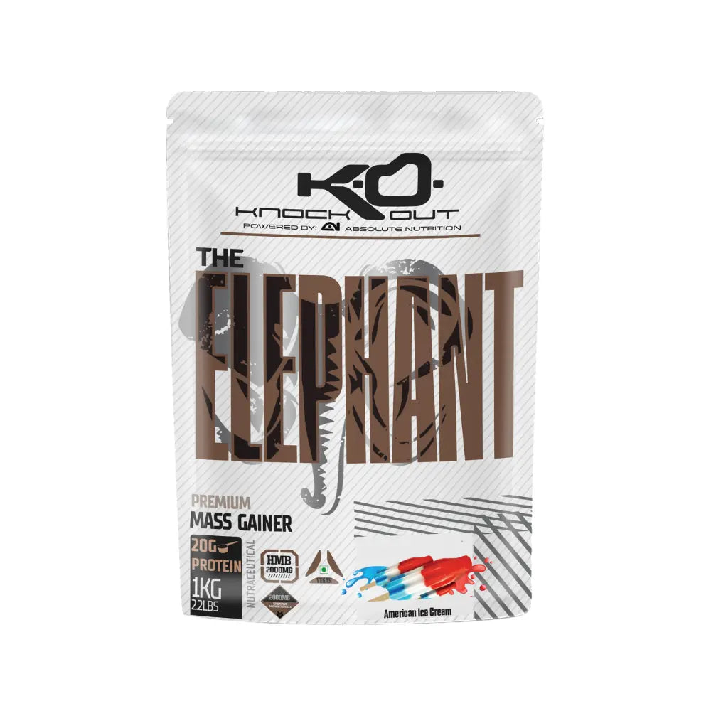 Absolute Nutrition Knockout Series Elephant Mass Gainer 1Kg, Mango Vanilla